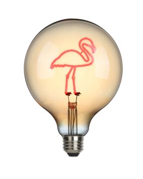 LED Filament lamp E27 met Flamingo | 2000K pink | made by Sompex