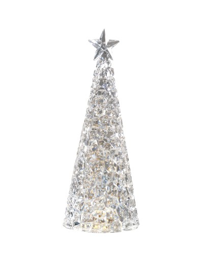 Sompex acryl 28 cm Glamor zilver kerstboom tafellamp, bewegende glitter, 0.192W LED.