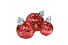 Sompex glazen rode kerstbal Ø 20 cm met LED lampjes