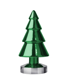Sompex glazen groene kerstboom H 26 cm met LED lampjes