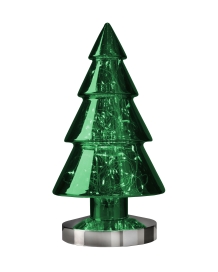 Sompex glazen groene kerstboom H 34 cm met LED lampjes