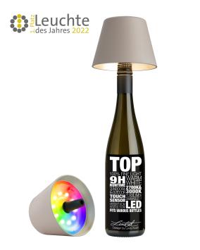 Sompex TOP LED buiten tafellamp |RBG multicolor  |oplaadbaar (accu) | Kunststof | Dimbaar | taupe | waterdicht IP44