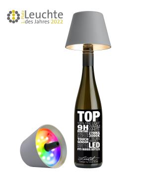 Sompex TOP LED buiten tafellamp |RBG multicolor  |oplaadbaar (accu) | Kunststof | Dimbaar | grijs | waterdicht IP44