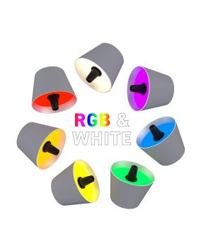 Sompex TOP LED buiten tafellamp |RBG multicolor  |oplaadbaar (accu) | Kunststof | Dimbaar | grijs | waterdicht IP44
