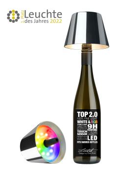 Sompex TOP LED buiten tafellamp |RBG multicolor  |oplaadbaar (accu) | Kunststof | Dimbaar | chroom | waterdicht IP44