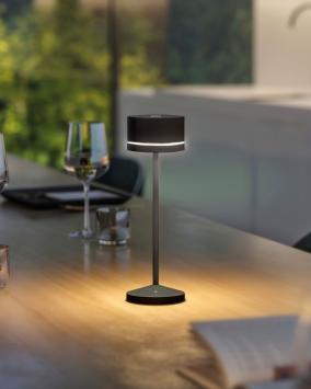 Leonardo Monza LED buiten tafellamp | oplaadbaar (accu) | Aluminium | Dimbaar | zwart | waterdicht IP54