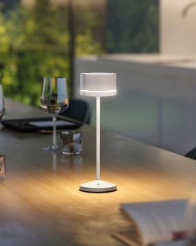 Leonardo Monza LED buiten tafellamp | oplaadbaar (accu) | Aluminium | Dimbaar | wit | waterdicht IP54