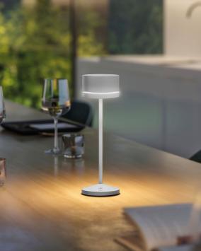 Leonardo Monza LED buiten tafellamp | oplaadbaar (accu) | Aluminium | Dimbaar | grijs | waterdicht IP54