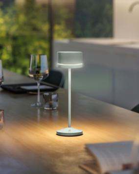 Leonardo Monza LED buiten tafellamp | oplaadbaar (accu) | Aluminium | Dimbaar | olijf groen | waterdicht IP54