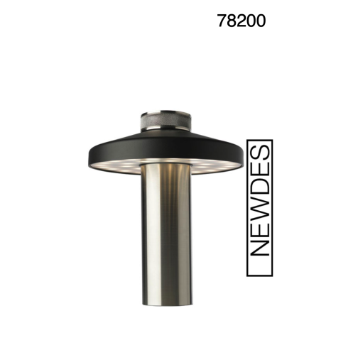 Newdes Turn LED buiten tafellamp (by Sompex) | oplaadbaar (accu) | Aluminium | Dimbaar | zwart - aluminium | waterdicht IP54