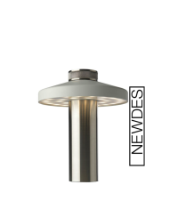Newdes Turn LED buiten tafellamp (by Sompex)| oplaadbaar (accu) | Aluminium | Dimbaar | wit - aluminium | waterdicht IP54