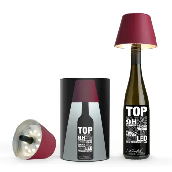 Sompex TOP LED buiten tafellamp | oplaadbaar (accu) | Kunststof | Dimbaar | bordeaux rood | waterdicht IP44