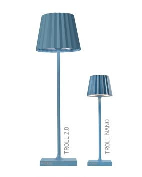 Sompex Troll Nano (mini) LED buiten tafellamp | oplaadbaar (accu) | Aluminium | Dimbaar | blauw | waterdicht IP54