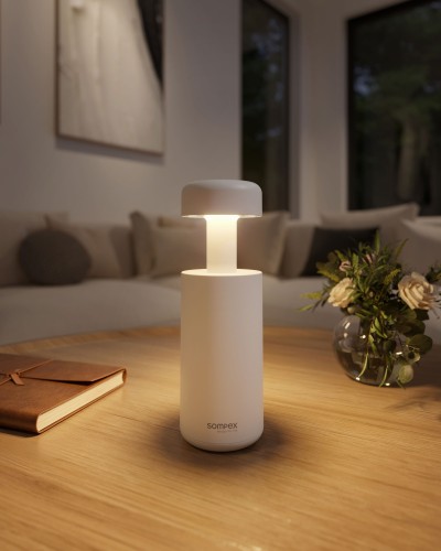 Sompex Lubao LED tafellamp | oplaadbaar (accu) | Aluminium | Dimbaar | wit |  IP20