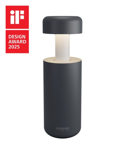Sompex Lubao LED tafellamp | oplaadbaar (accu) | Aluminium | Dimbaar | antraciet |  IP20