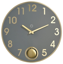 Binnen wandklok Brussels slingerklok  Antraciet Ø 38 cm made by Sompex Clocks