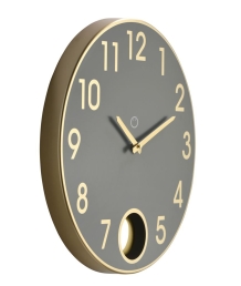 Binnen wandklok Brussels slingerklok  Antraciet Ø 38 cm made by Sompex Clocks