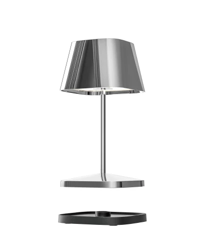 Villeroy & Boch Neapel RC LED buiten tafellamp | oplaadbaar (accu) | Aluminium | Dimbaar | chroom | waterdicht IP65 |