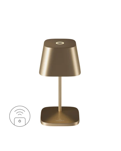 Villeroy & Boch Neapel RC LED buiten tafellamp | oplaadbaar (accu) | Aluminium | Dimbaar | geborsteld goud | waterdicht IP65 |