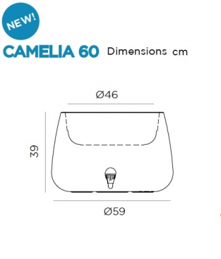 Newgarden Camelia 60 Ø46/59XH39 cm verlichte bloempot