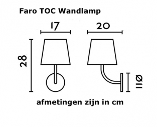 Faro TOC wandlamp buiten zwart 28,2 cm