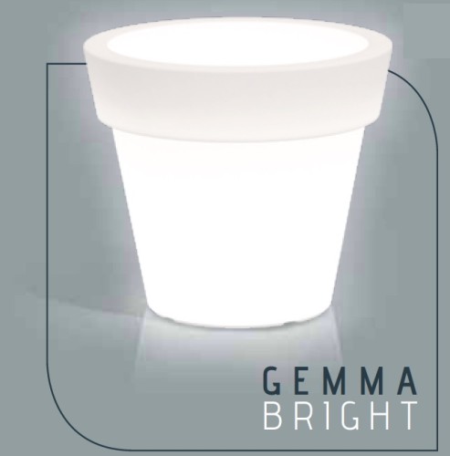 Monacis verlichte bloempot Ø50XH45 cm Vase Gemma Bright wit licht