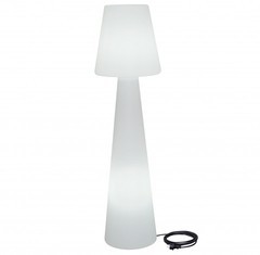 Staande buitenlamp Lola van wit kunststof 165 cm hoog Staande buitenlamp Lola van wit kunststof 165 cm hoog