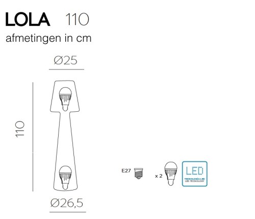 NewGarden Lola  110 LED buitenverlichting staande lamp wit kunststof