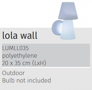 NewGarden Lola  Wall buitenverlichting wand lamp wit kunststof