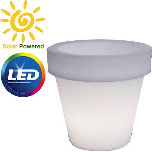 Newgarden Magnolia 30 Ø30XH29 cm Solar verlichte LED Multicolor bloempot