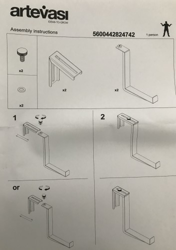 Artevasi set balkon haken voor Rimini balkonbak verstelbaar grijs