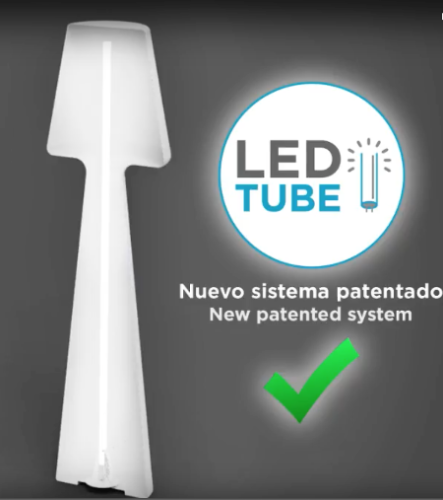 NewGarden Lola  110 LED Tube (warm wit licht) buitenverlichting staande lamp wit kunststof