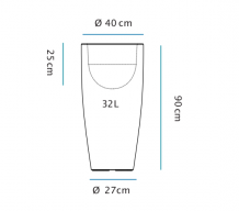 Newgarden Bambu 90 Ø40XH90 cm verlichte bloempot