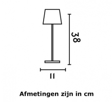 Faro TOC LED tafellamp voor buiten grijs 39 cm (draadloos/oplaadbaar)