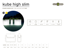 Euro3Plast Kube Khilia 80x25xH70cm verlichte bloempot