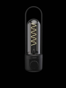 Newdes Coil LED buiten tafellamp (by Sompex)| oplaadbaar (accu) | Aluminium | Dimbaar | zwart | waterdicht IP54