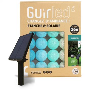 Guirled Lichtsnoer voor buiten met 16 x LED bollen SOLAR+BATT (6 meter) kleur Horizon