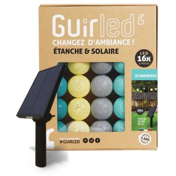 Guirled Lichtsnoer voor buiten met 16 x LED bollen SOLAR+BATT (6 meter) kleur Scandinave