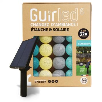 Guirled Lichtsnoer voor buiten met 32 x LED bollen SOLAR+BATT (9 meter) kleur Scandinave