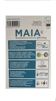 Maia space grijs tafellamp Rechargeable battery Indoor & outdoor use | multicolor + warm licht made by NewGarden