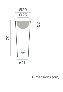 Newgarden Ficus 80 Ø29XH79 cm verlichte bloempot