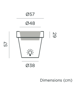 Newgarden Magnolia 60 Ø57XH57 cm Solar verlichte LED Multicolor bloempot