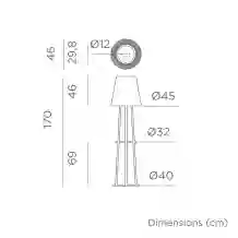 Okinawa Solar LED staande buitenlamp 170 cm (draadloos/oplaadbaar) made by NewGarden