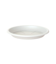 Buiten bloempot Capri rond 25x h21,3 cm Wit incl. onderschotel
