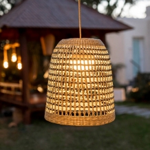 Buiten hanglamp POSITANO 35 Rotan draadloos / oplaadbaar made by NewGarden