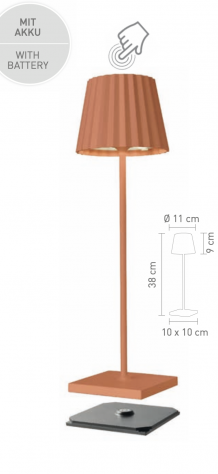 Sompex Troll 2.0 LED buiten tafellamp | oplaadbaar (accu) | Aluminium | Dimbaar | Oranje | waterdicht IP54