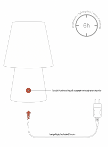 8 Seasons Design Nr.1 wit 30 cm tafellamp LED draadloos oplaadbaar buitenverlichting staande lamp