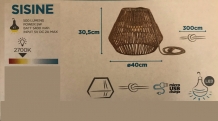 Buiten hanglamp Sisine Rotan draadloos / oplaadbaar made by NewGarden