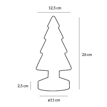 Sompex glazen rode kerstboom H 26 cm met LED lampjes