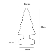 Sompex glazen rode kerstboom H 34 cm met LED lampjes